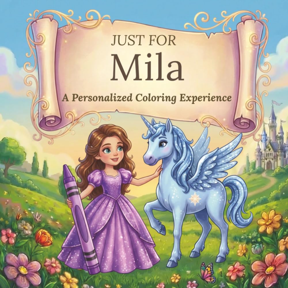 Just for Mila: A Personalized Coloring Experience: 50 total coloring pages | 28 coloring pages featuring Mila's name | 22 coloring pages themed for girls (Personalized Coloring Book Series)