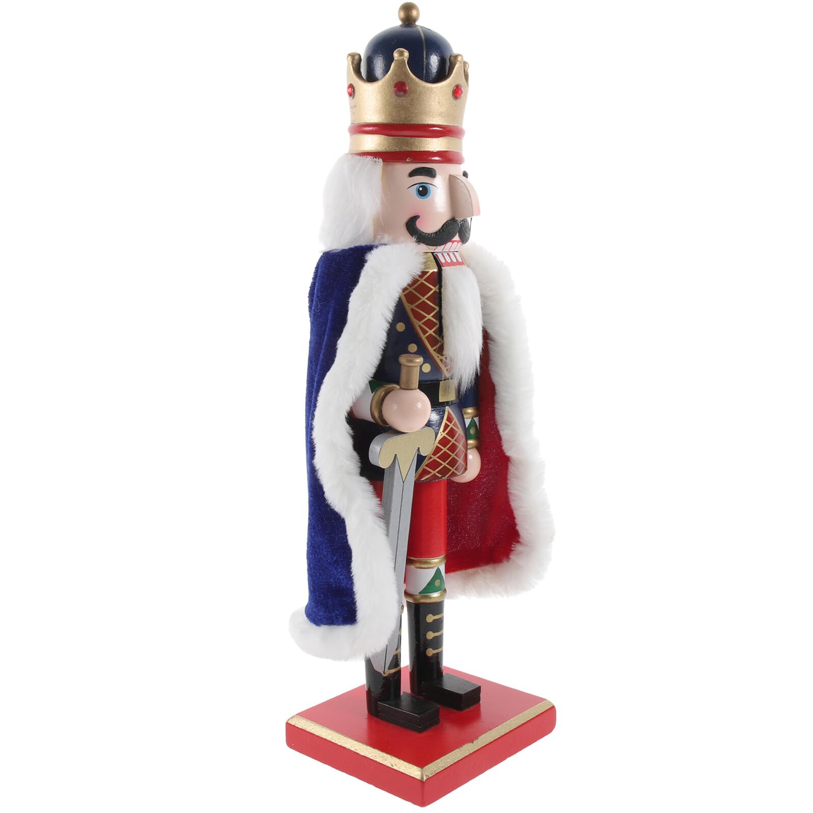 Casse-Noisette en Bois Bleu 38 CM Toyvian pour Table et Décoration de Noël