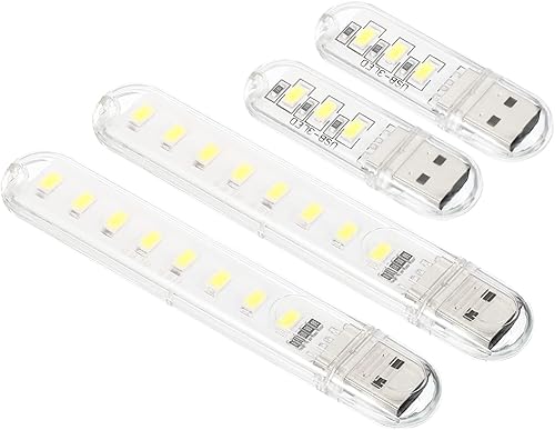 PATIKIL Luz nocturna USB, 1 juego de mini lámpara LED portátil enchufable para decoración del hogar, lectura, dormir, campamento, color blanco