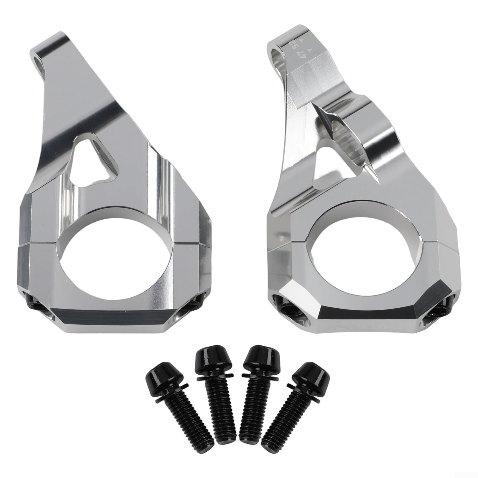 Potence à montage direct pour fourche à double couronne, alliage d'aluminium CNC 6061 31,8 mm, compatible avec VTT DH et Surron for Light Bee (argenté)