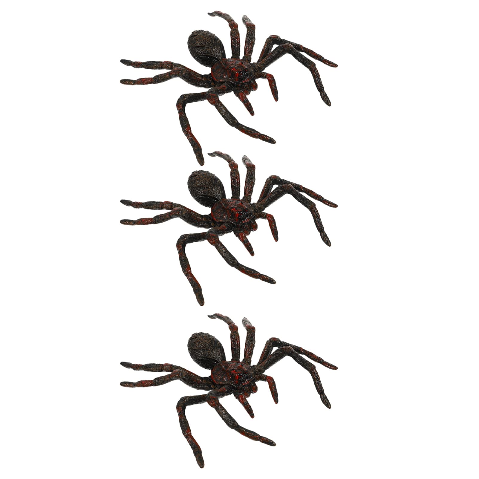 Happyyami 4 Ensembles Araignée De Simulation Décorations D'araignées d'halloween Grands Jouets D'araignées d'halloween Pièges D'araignée Bugs Toiles D'araignées PVC Rouge 3 Pièces * 4