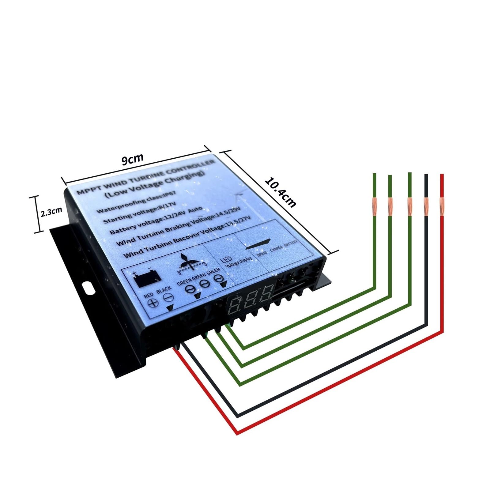 Kontroler ładowania słonecznego, 12V 24V 48V 600W 800W MPPT sterownik wiatrowy nerator niski poziom Volat kontroler wzmacniacza ładowania ekran LED Volta(600W,Auto 12V24V)