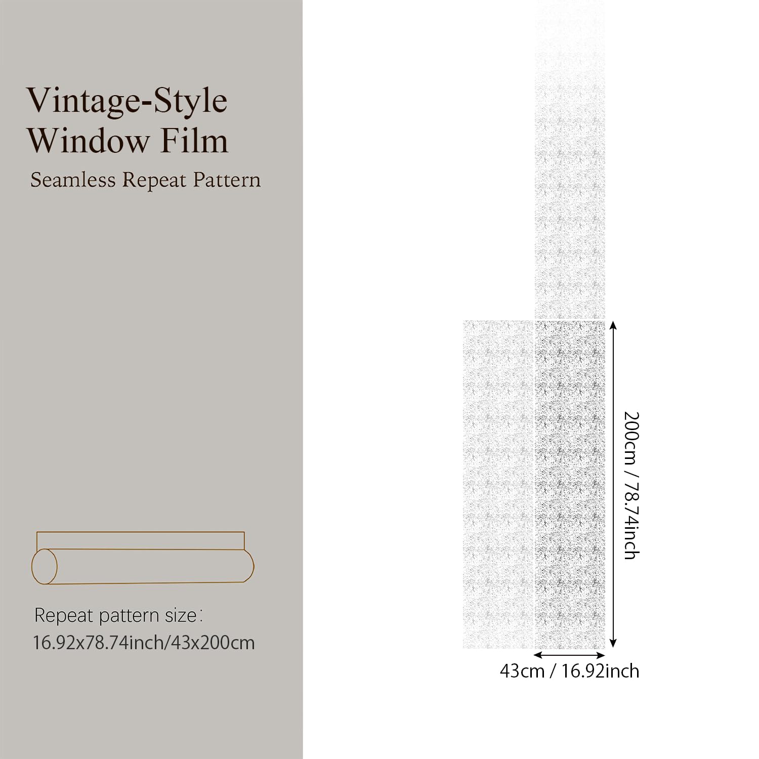 funlife Film pour fenêtre de luxe vintage – Effet miroir effet miroir antique moucheté argenté 43 x 200 cm