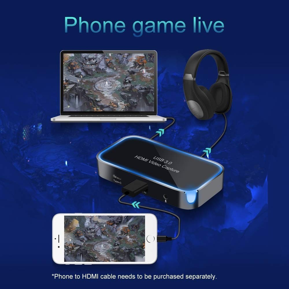 HD-Videoaufnahme LLD CK200 1080P HDMI + Mikrofon auf HDMI + Audio + USB 3.0 HD-Video-Capture-Kartengerät, Unterstützung UVC/UAC/MAC HD-Video-Capture-Kartenausrüstung