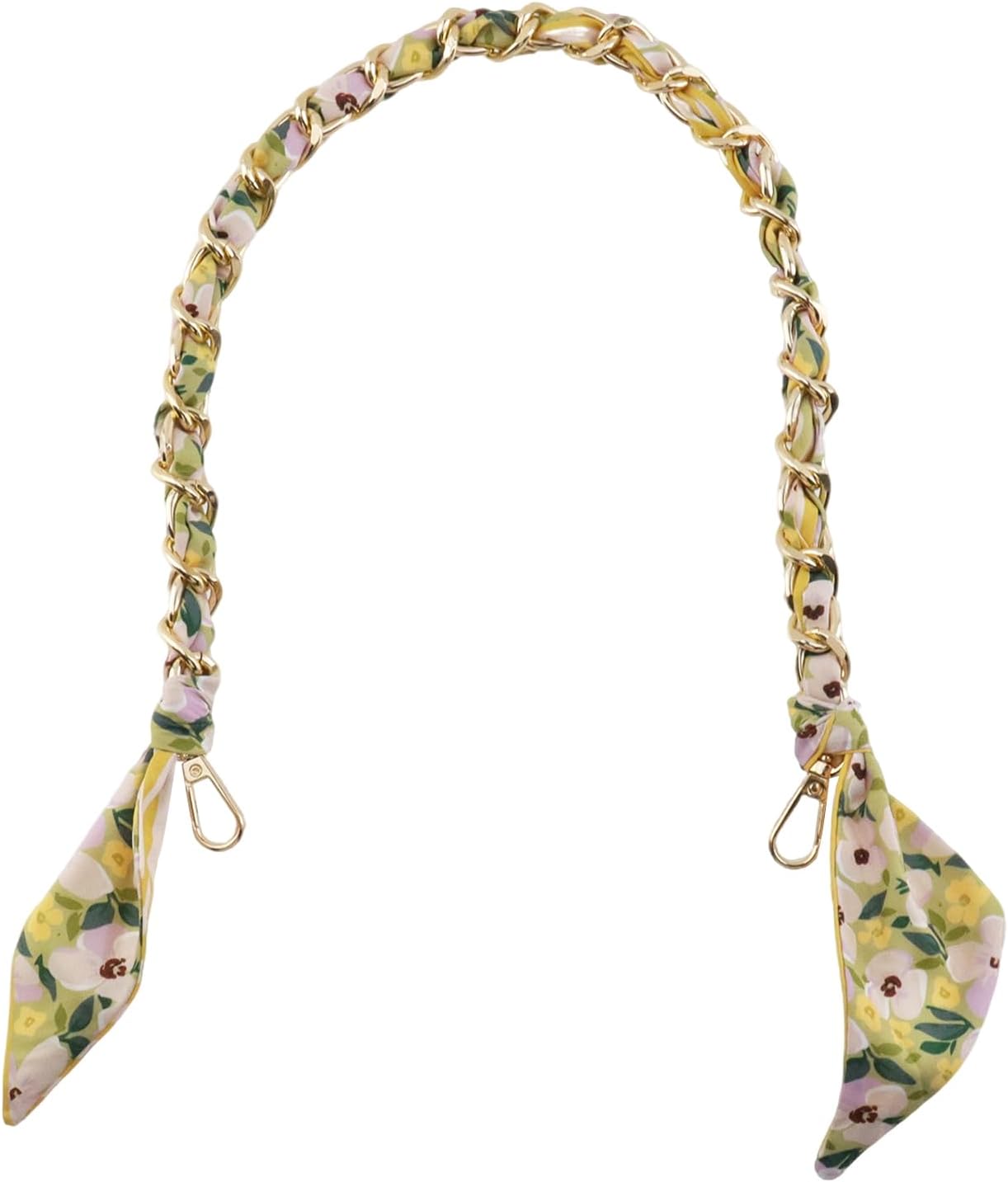 T Tulead Silk Scarf Metal Purse Chain Strap Bag Accessories, Style 2