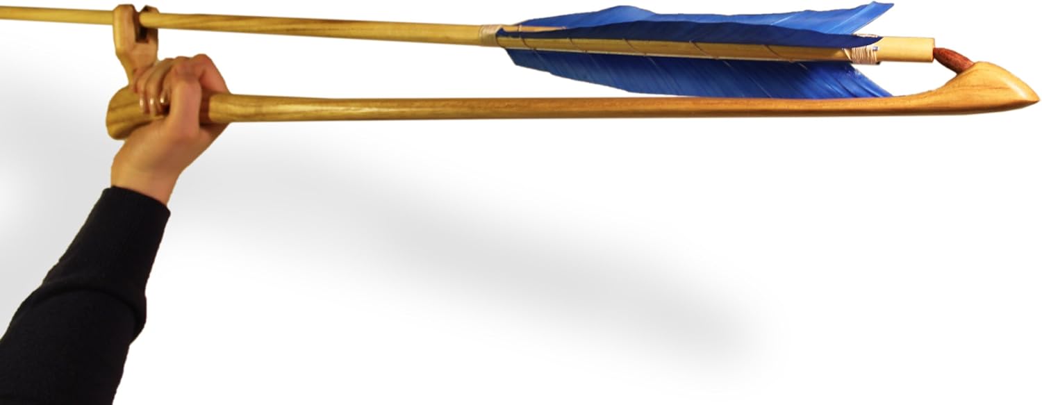 Kanakadea Atlatl (Smooth Handle) and Three Five Foot Fletched Darts