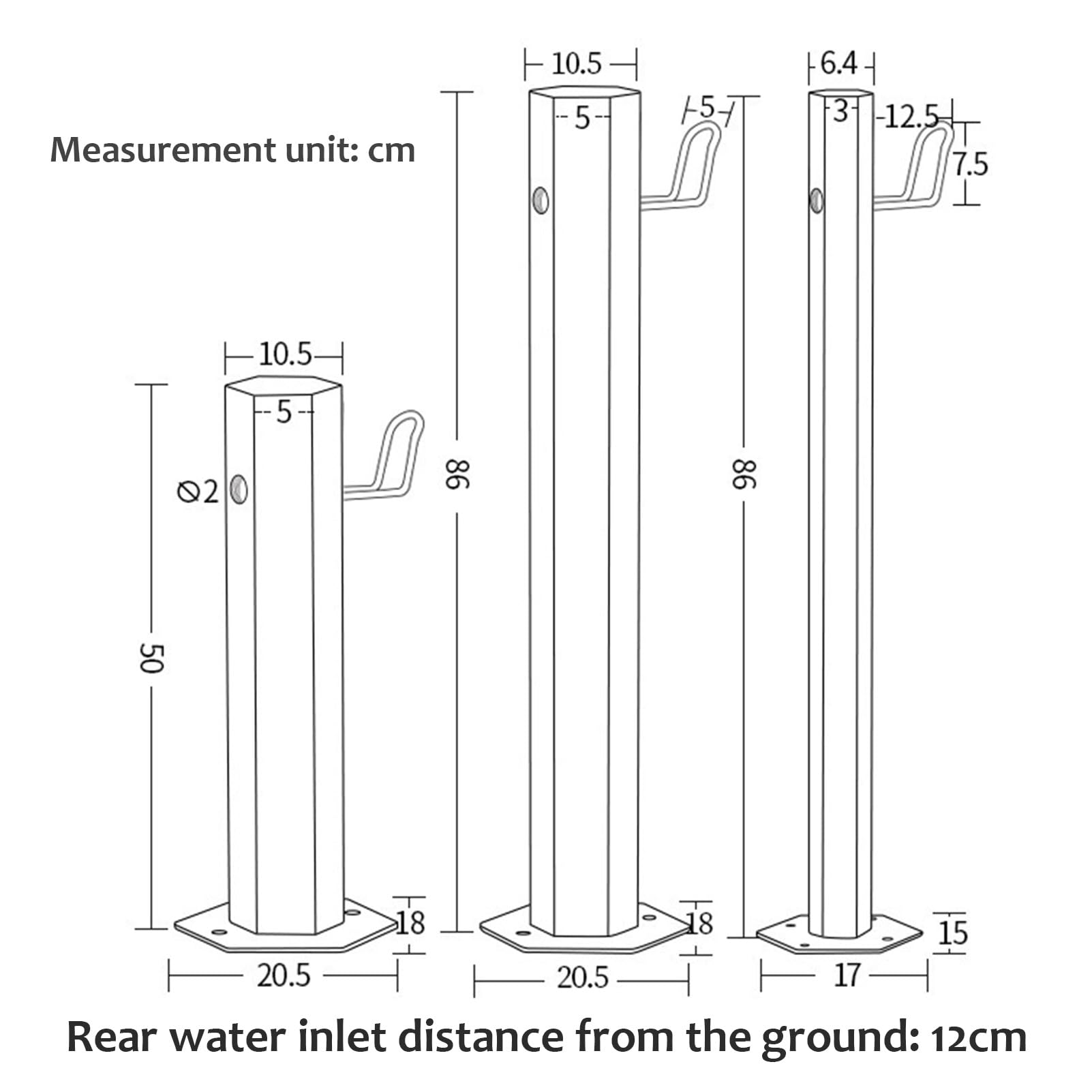 Columna de Agua de jardín Independiente con Grifo de Cobre, dispensador de Fuente Decorativo para Manguera de riego anticongelante, Soporte y función de hidrante. Elemento decorati