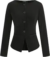 Blazer feminino de manga comprida com botões, negócios, casual, para escritório