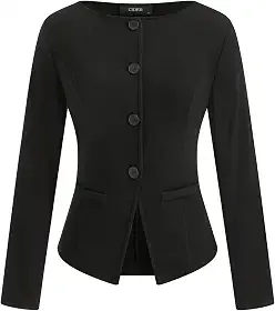 Blazer feminino de manga comprida com botões, negócios, casual, para escritório