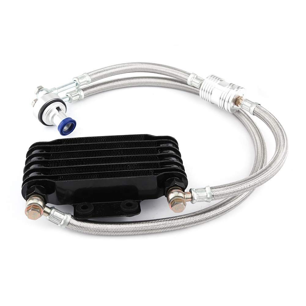 Ölkühler,Yctze Motorrad Motorölkühler Ölkühlung Kühler System Kit Ersatz für CB CG 100CC-250CC(85ML-schwarz) für ölkühler universal,ölkühler set,ölkühler Ölkühler Motorölkühler Ölkühler Kühlung Motorr