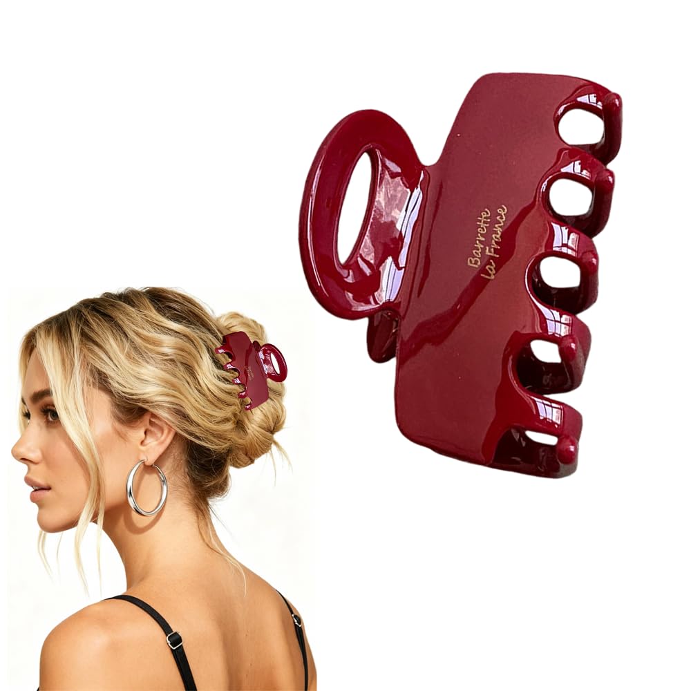Medium Hair Clips for Women – Strong Hold Claw Clips for Thick or Thin Hair –Made from acetic acid, Non-Slip, Durable | Ideal Gifts for Women (Dark brown)
