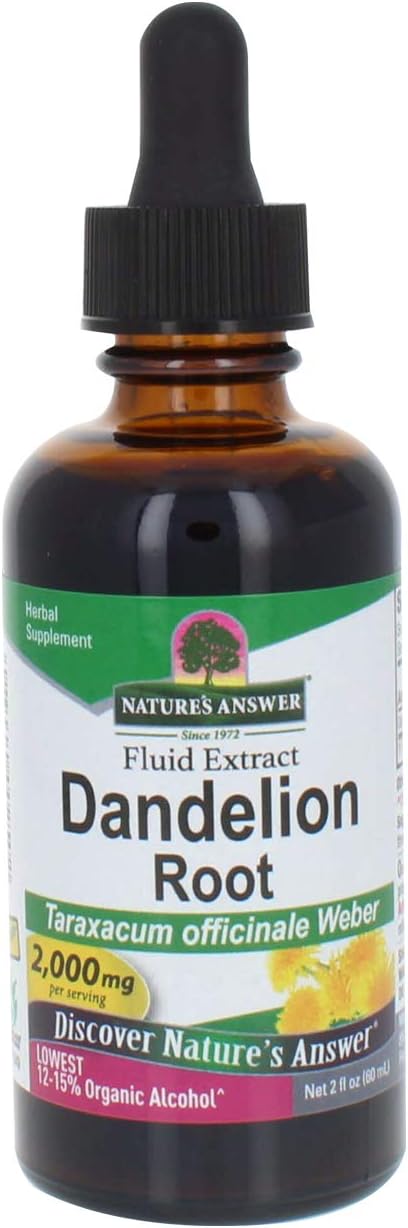 Nature's Answer Dandelion Root with Organic Alcohol Extract, 2-Fluid Ounces | Liver & Kidney Support | Promotes Digestion | Single Count