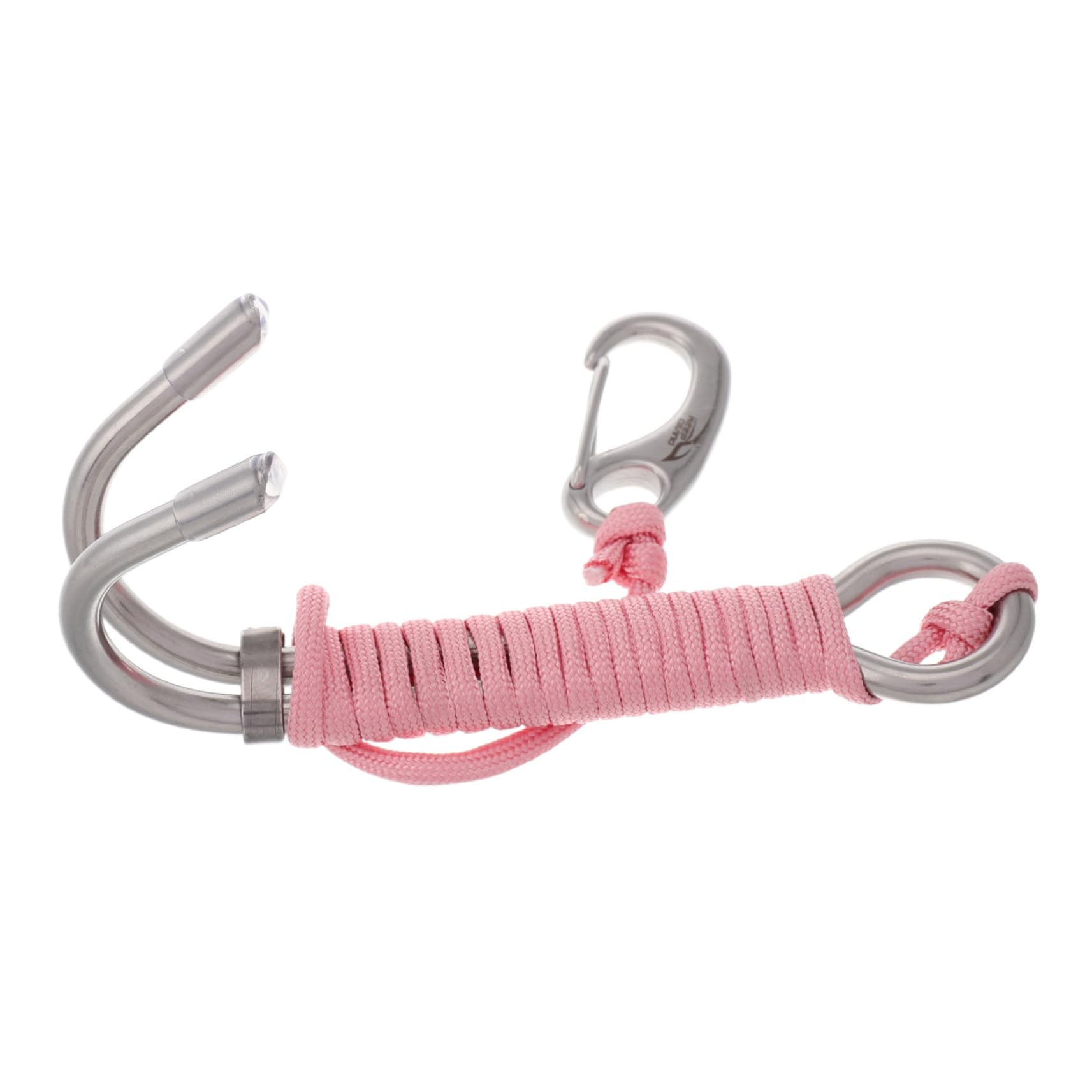 POPETPOP Stainless Steel Submersible Hook Dive Safety Gear Double Reef Coil Lanyard for Scuba Diving
