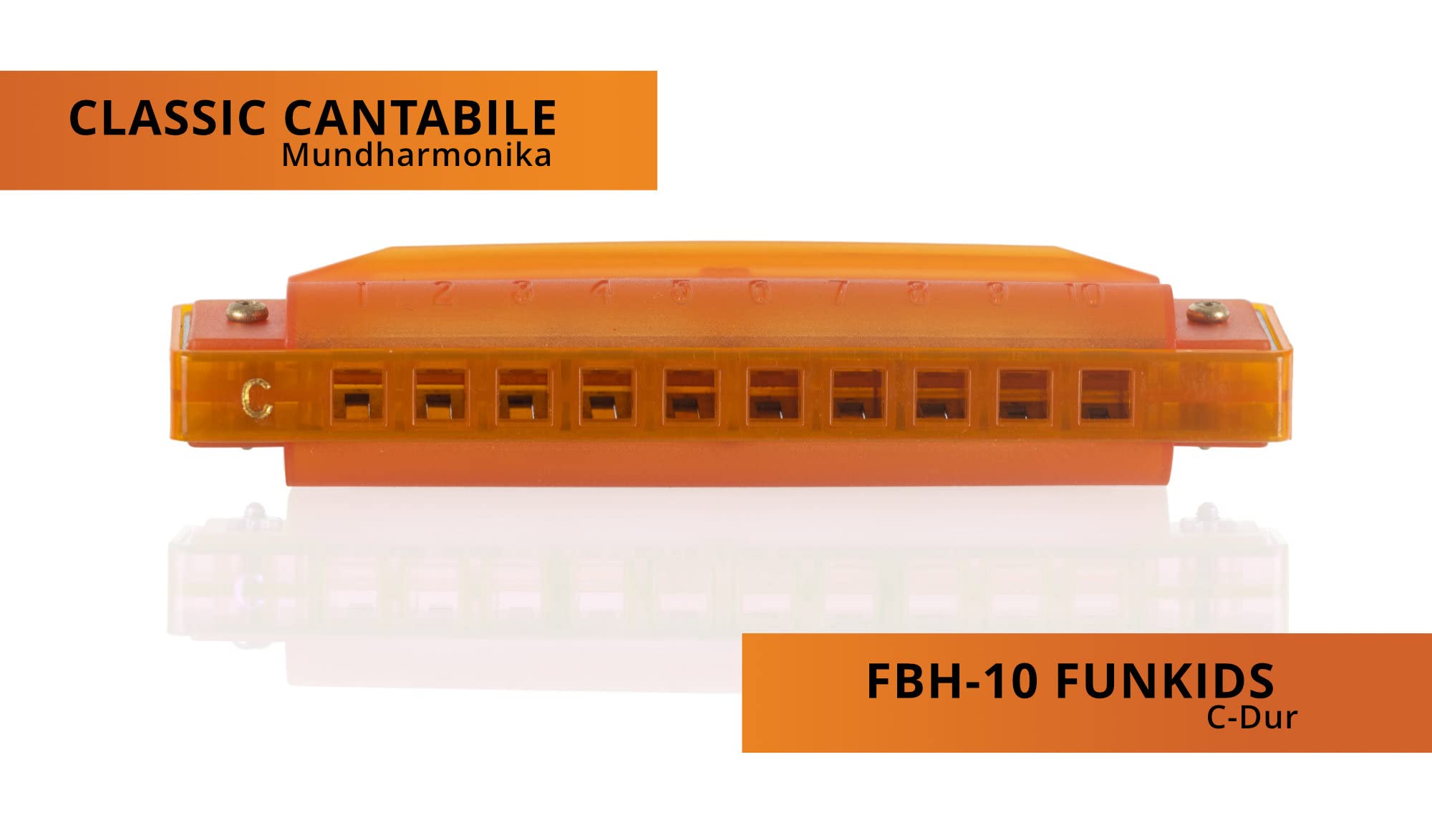 Classic Cantabile FBH-10 FunKids Armónica Diatónica en C 12x Set | Armónicas diatónicas, Tonalidad: C, Cuerpo de celdas de plástico ABS, 10 celdas (agujeros de tono), Peso: 38 g