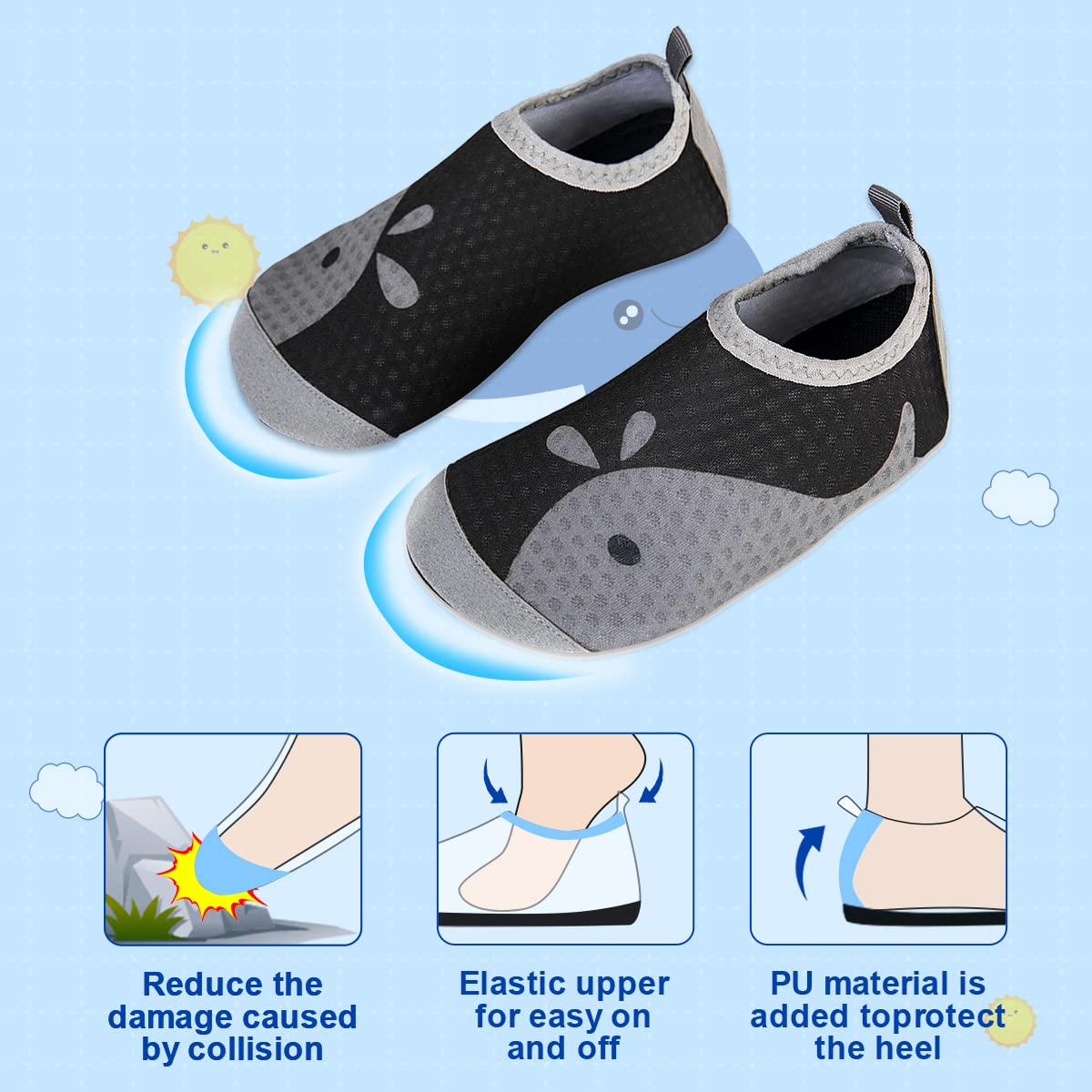 Water Shoes Women Mens Beach Swim Shoes Aqua Shoes Quick Dry Barefoot Surf Shoes Swimming Diving Pool Sea Shoes — view 2
