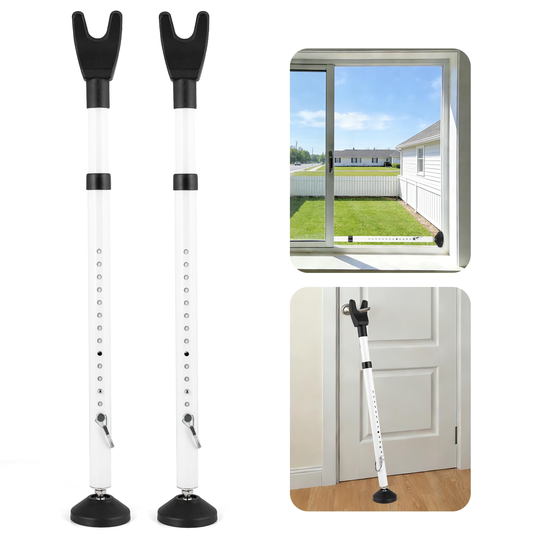 Topes de seguridad para puerta, paquete de 2 unidades, color blanco