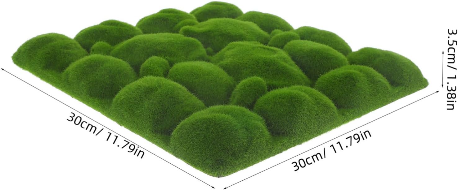 Garneck 2pcs Artificial Greenery Micro Landscape Moss Flocked Pseudomoss Garden Turf Fake Moss Ornament