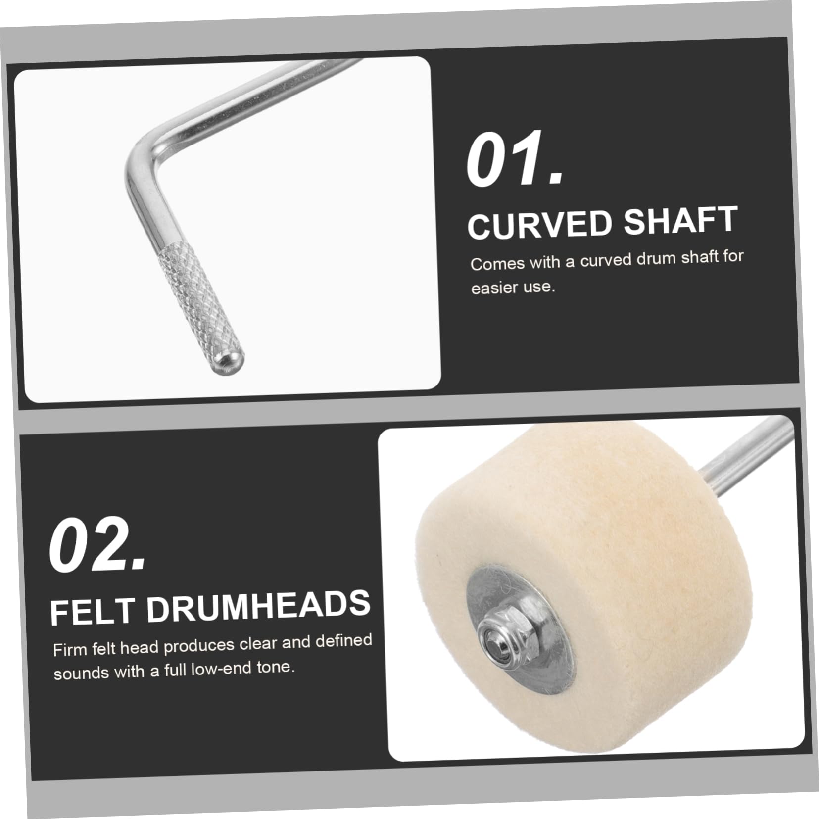 Battitore Per Grancassa A Pedale - Testa In Silicone, Regolabile Per Batteristi - Foto 5