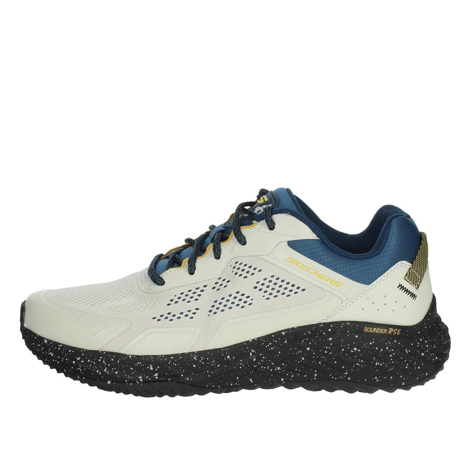 Skechers Men's Bounder RSE Sneaker, Natural Duraleather/Mesh/Multi Trim, 5.5 UK