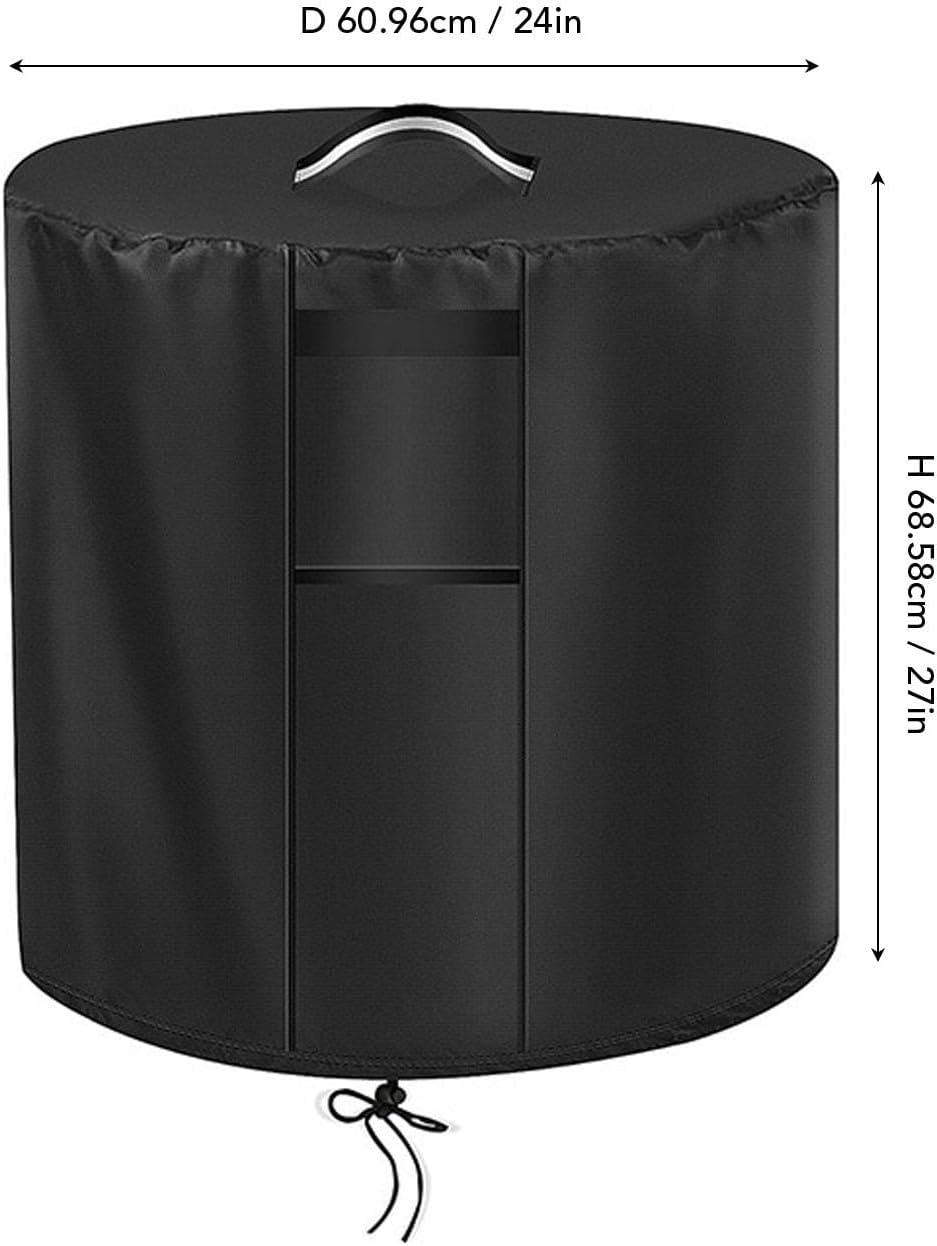 Outdoor Fire Pit Cover, Round Fire Table Cover with Vent and Handle, Water Dust Proof Full Coverage Patio Fire Bowl Cover for Outdoor Patio Firepit Table