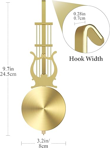 Miniatura 7 de NiHome Reloj de pared de cuarzo de repuesto de péndulo, péndulo de reloj retro mecánico tradicional de aluminio, alto brillo, ligero para el hogar