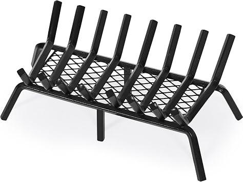 Good GAIN Fireplace Grate 28in Heavy Duty w/Ember Retainer,Fire Log Holder
