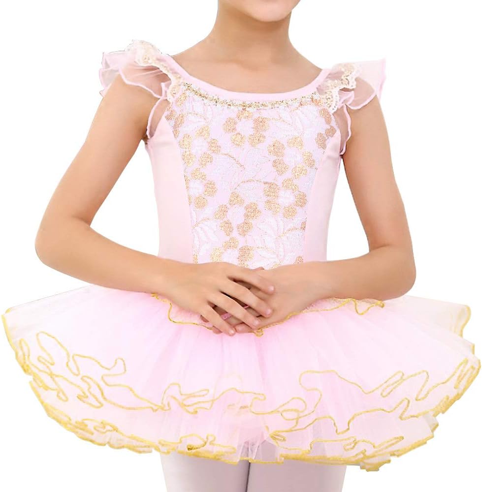 Girls Skirted Leotards Ballet Dance Tutu Princess Dress Ballerina Costumes 3-8Y - Image 3