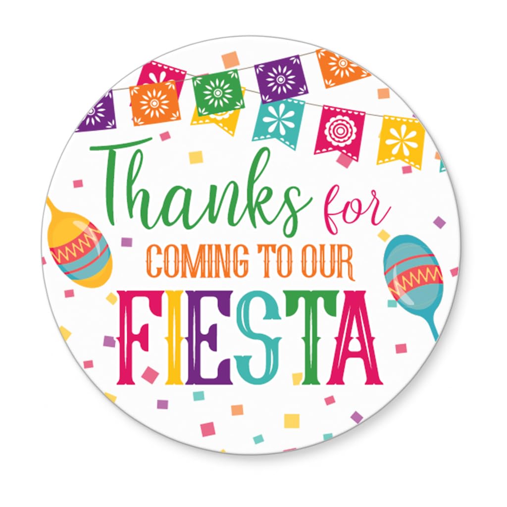 Taco Bout a Baby Shower Thank You Stickers, Thanks for Coming to Our Fiesta Stickers - 40 Count Labels, Mexican Themed Decorations