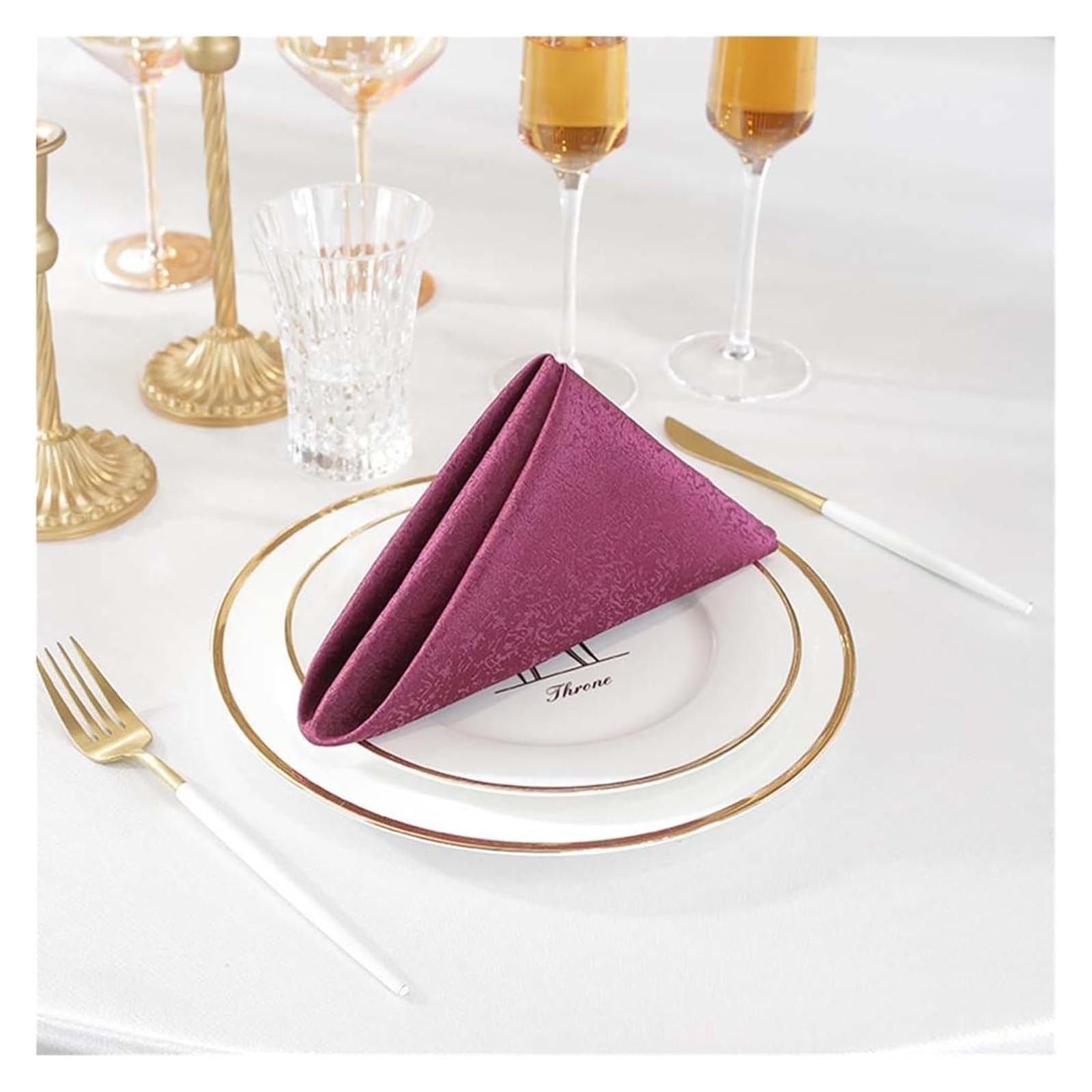 Cotton Table Napkins, Multicolor ester Jacquard 10-Pack 45x45cm Reusable Dinner Napkin(Type 17)