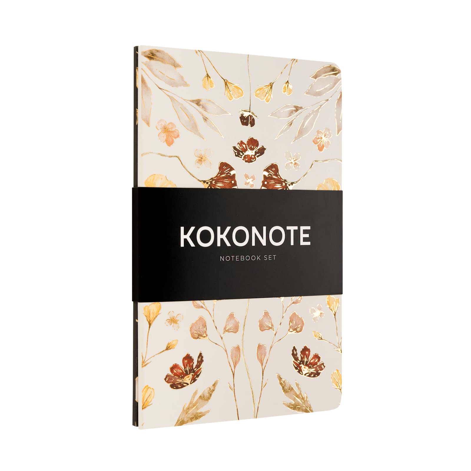 Kokonote 2 A5 Notebook Set - Jour Florale | Pack Of Notebooks A5 Dotted & Plain | Aesthetic Stationery Gifts For Women, Cute Notebook Journal, Cute Gifts Under 15 Pounds