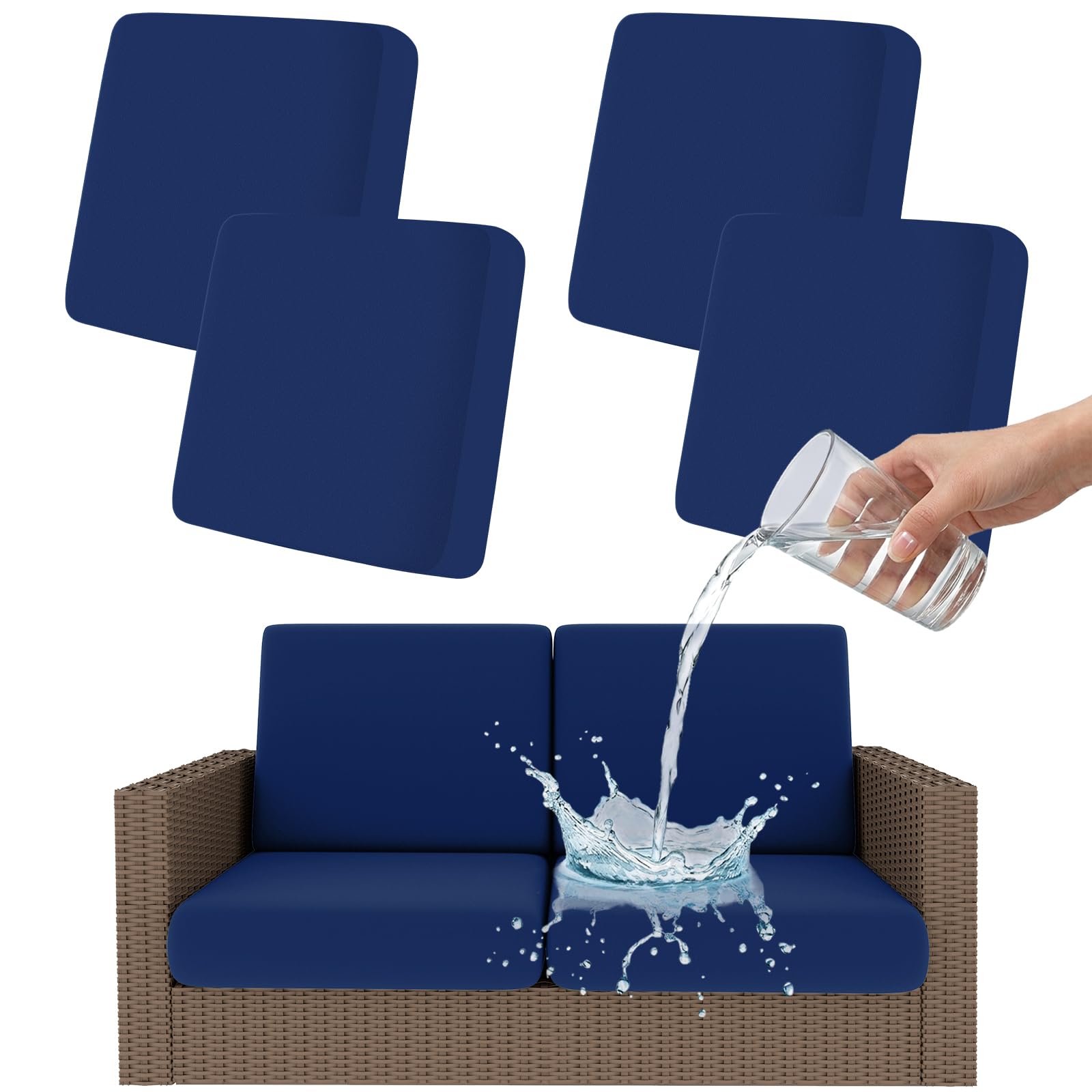 Smiry Waterproof Patio Cushion Covers, Stretch Outdoor Furniture Covers