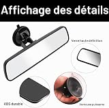 GVSS Car Interior Mirror with Suction Cup, Car Mirror, Universal Car Mirror, Wide Angle and Adjustable for Cars, SUVs and Trucks - 3