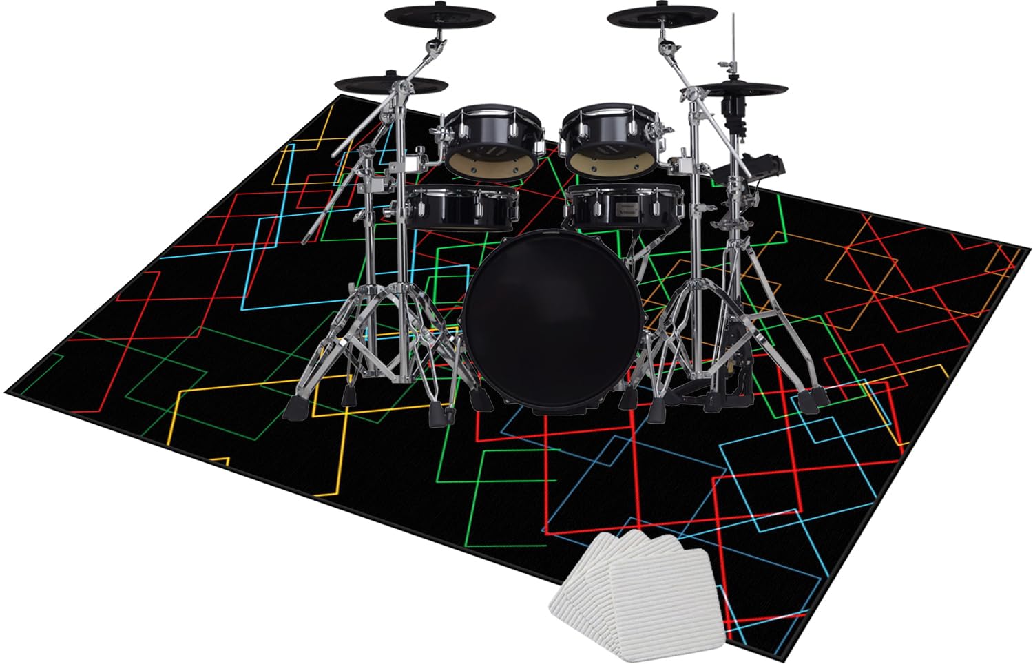 Dywan perkusyjny, izolacja akustyczna, mata wygłuszająca, dywan perkusyjny, 230 x 200 cm, profesjonalny, prostokątny, elektroniczny zestaw perkusji jazzowej