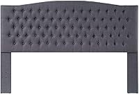 Vista 76 de 24KF Cabecera tapizada con terciopelo con diseño de botones capitoné, tamaño King/California King, cómoda, a la moda, acolchada, color gris