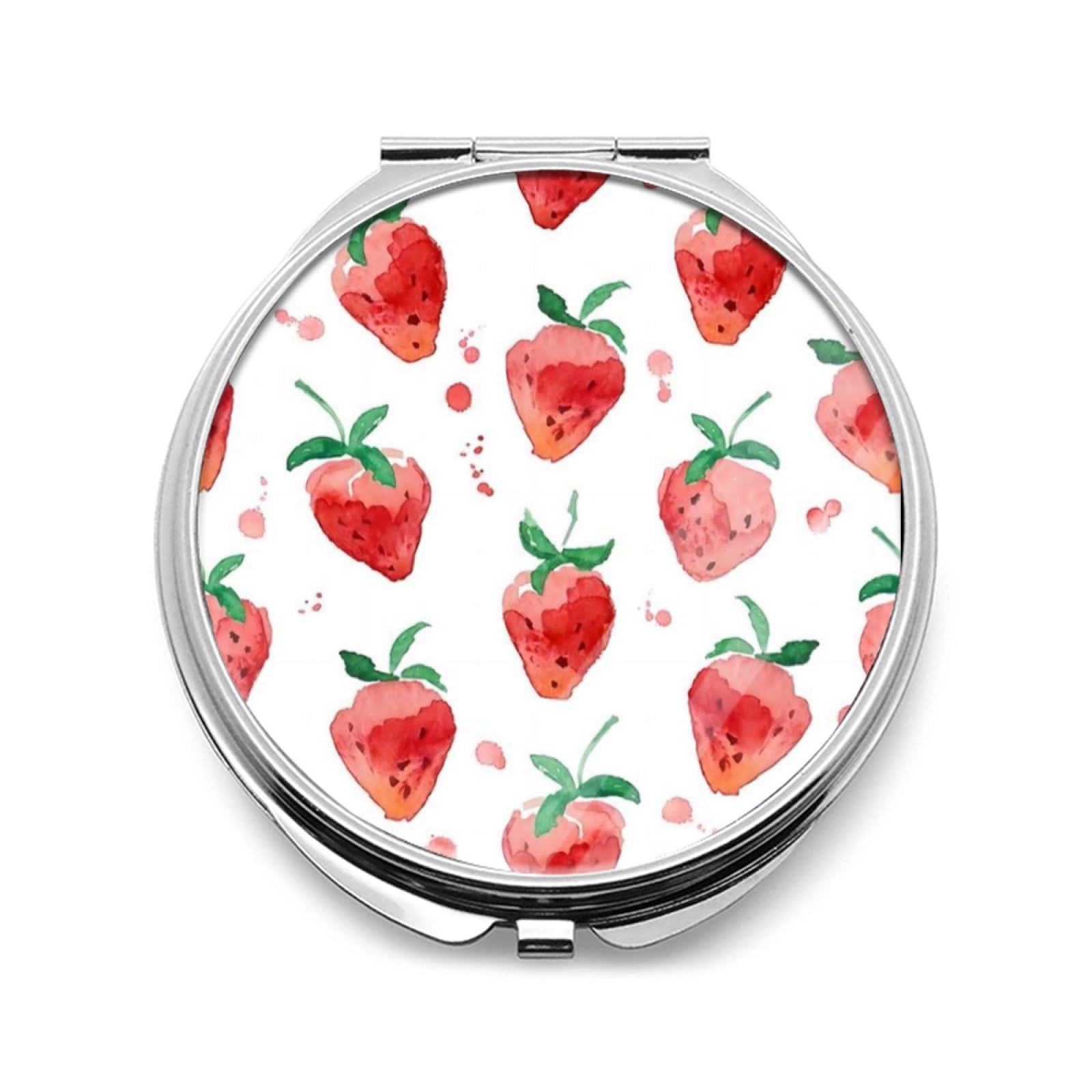 Amazon.co.jp: ミラー 果物 苺 イチゴ柄 ハット柄 フルーツ 食べ物柄