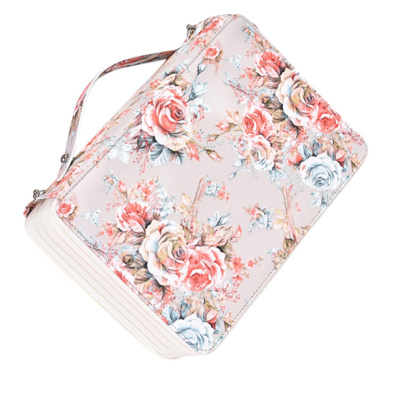 DOITOOL Astuccio Portapenne Beige Grande Capacità 252 Slot Cerniera | Pu e Poliestere, Elastici Interni per Tenere le Matite, per Scuola e Ufficio, Decorazioni Scuola