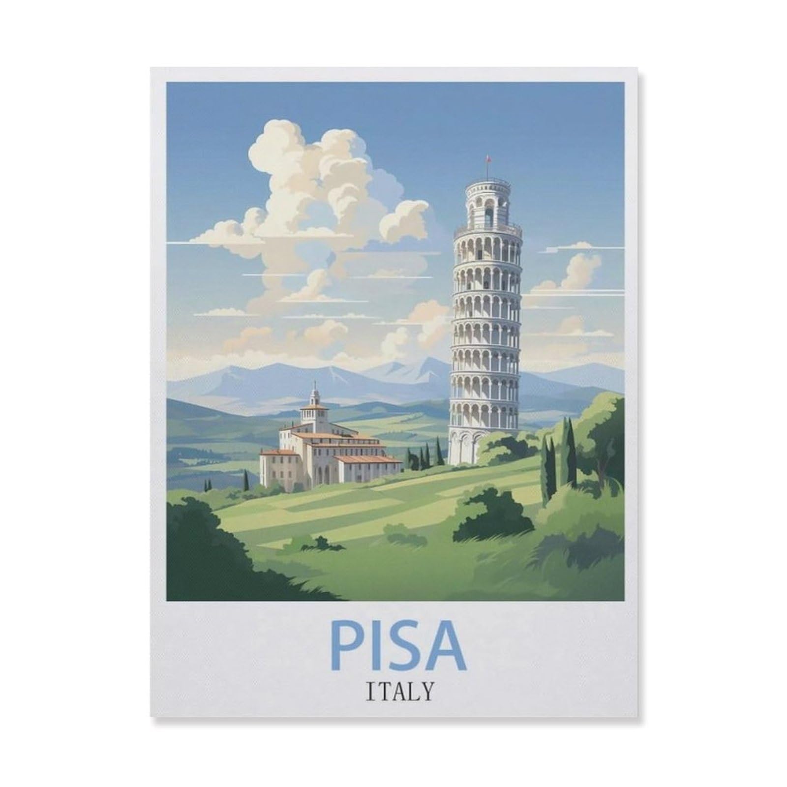 Funny Metal Tin Signs，Pisa Italy(15x30cm）