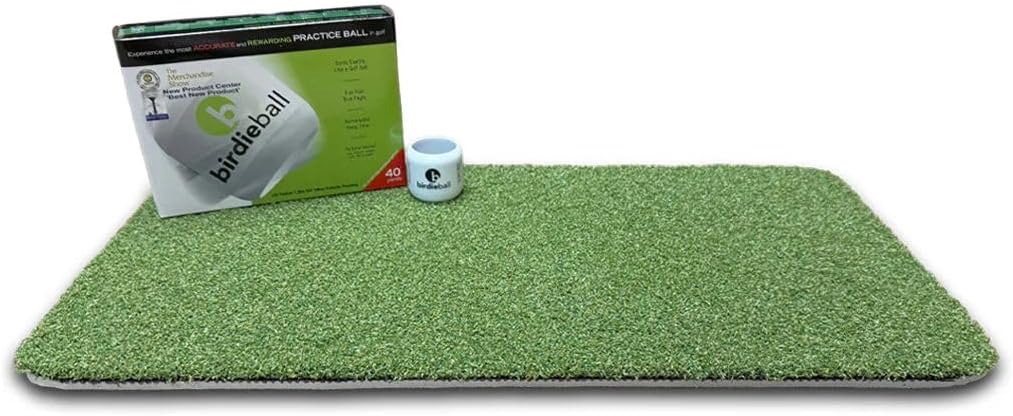 BirdieBall Hitting Turf/StrikePad Set with 12 Limited Flight Practice Golf Balls
