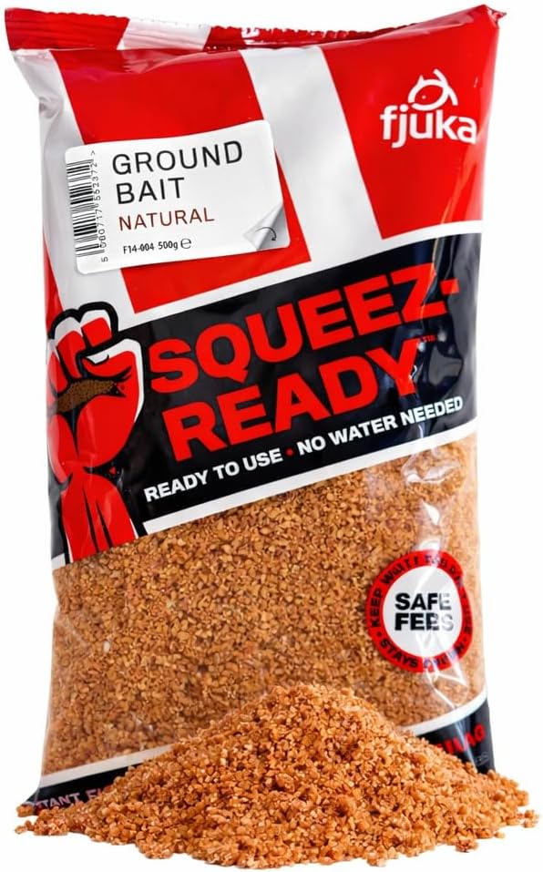 Fjuka Squeez-Ready Groundbait | Ready-prepped Multi-use groundbait | Carp, F1s, tench, bream, roach etc | 500g Bag