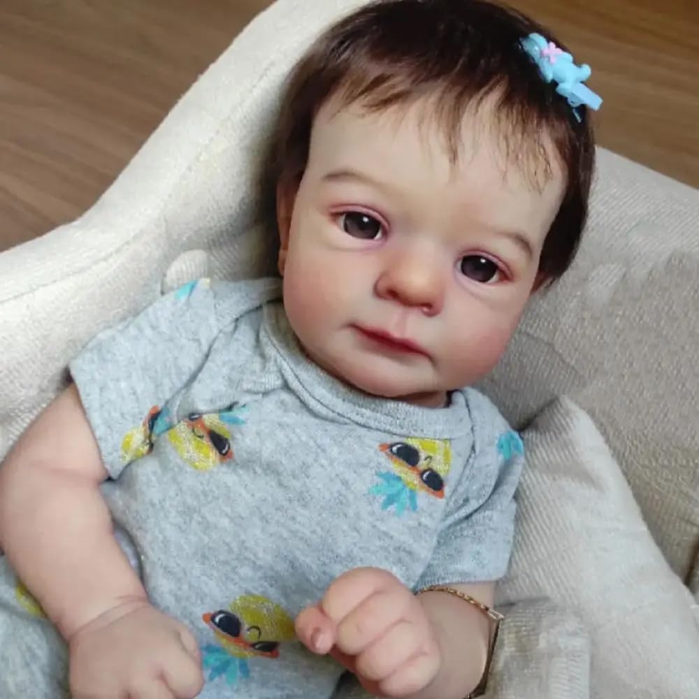 RXDOLL Prawdziwie wyglądające lalki Reborn Baby Dolls silikonowe na całe ciało, dziewczyna, 45 cm, miękki winyl, realistyczna lalka dla noworodka, prezent zabawka z akcesoriami dla dzieci w wieku od 3