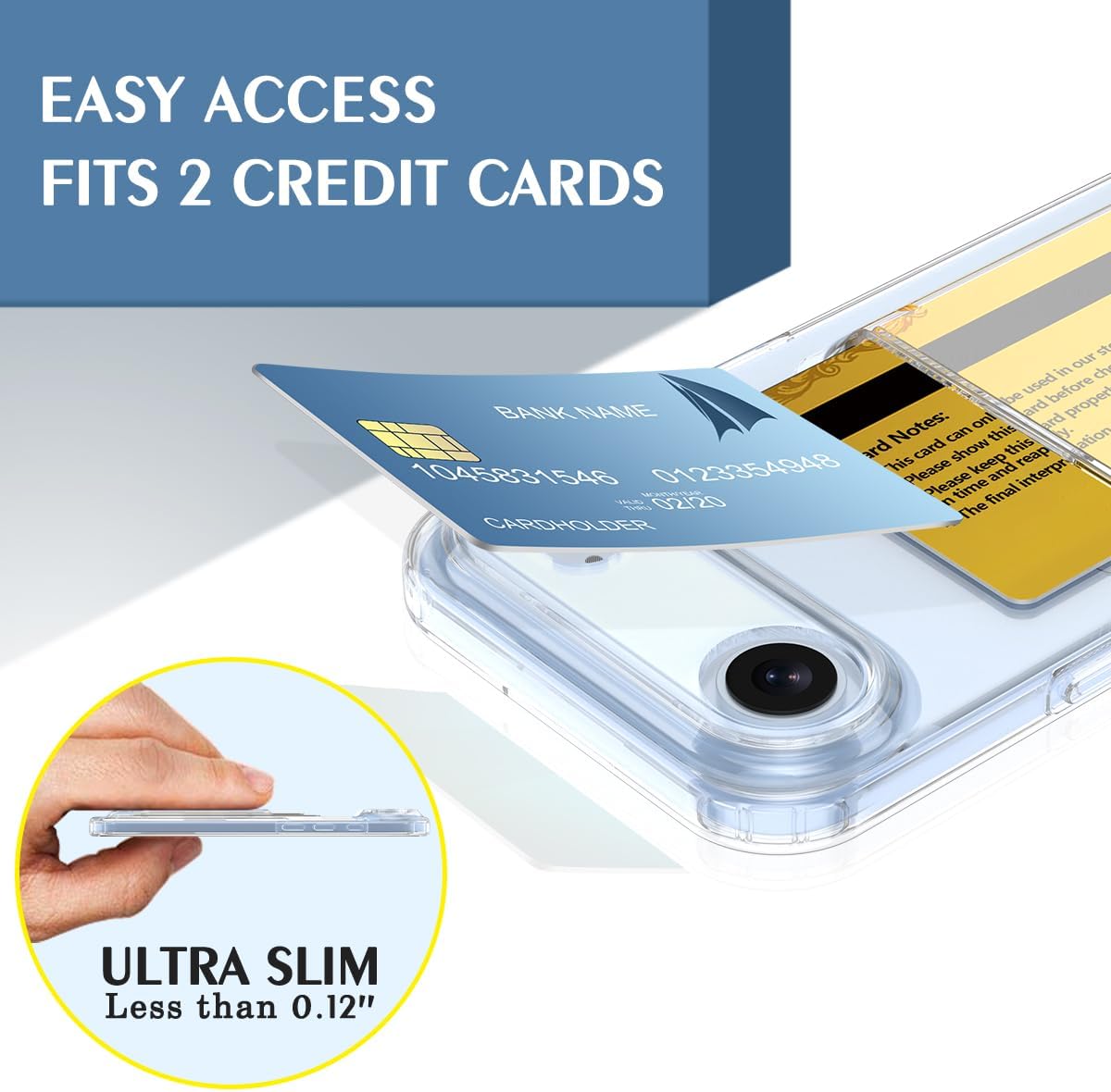 Petocase for iPhone Air Wallet Case Card Holder Slot Ultra Slim Fit Flexible TPU Gel Rubber Soft Skin Silicone Protective Phone Case Cover for Apple iPhone 17 Air 6.5 inch Crystal Clear - Image 4