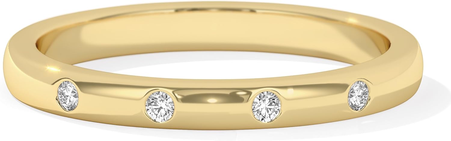 Diamond Rings for Women, Dainty Lab Grown Diamond Ring, Hypoallergenic 925 Sterling Silver Rings with 14K Gold Vermeil (25x Thicker Than Plated Gold Jewelry), Jewelry Gift Box, 5 Years of Warranty