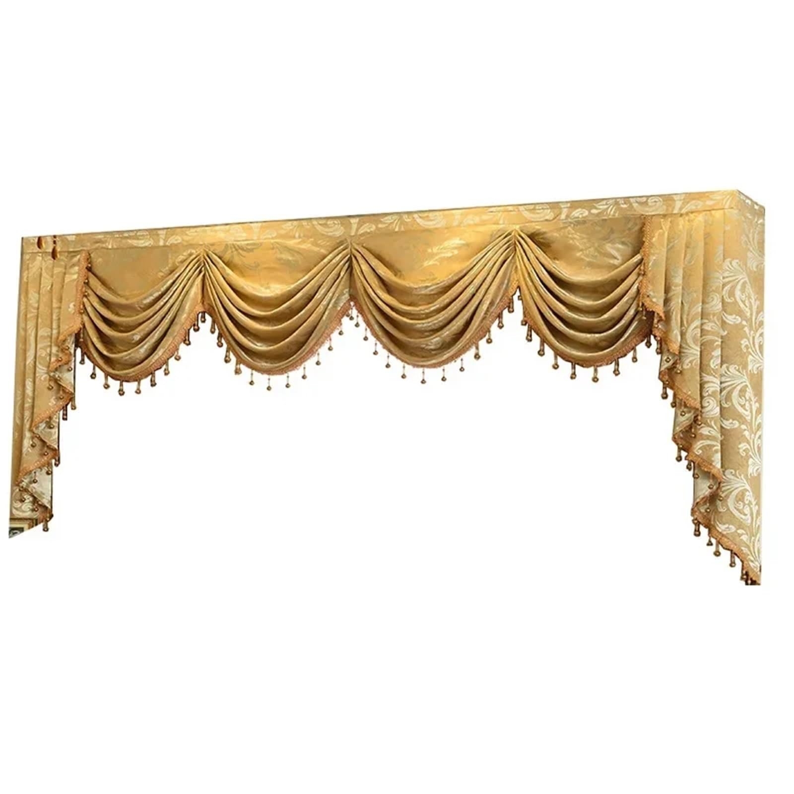 ZHOUXYFDC Swag Valance For Windows Valance Curtains For Living Room Bedroom Two Tone Mosaic Tassel Pendant Valance Multi Color Vintage(Color04,ROD POCKET_1PC WIDTH 150CM)