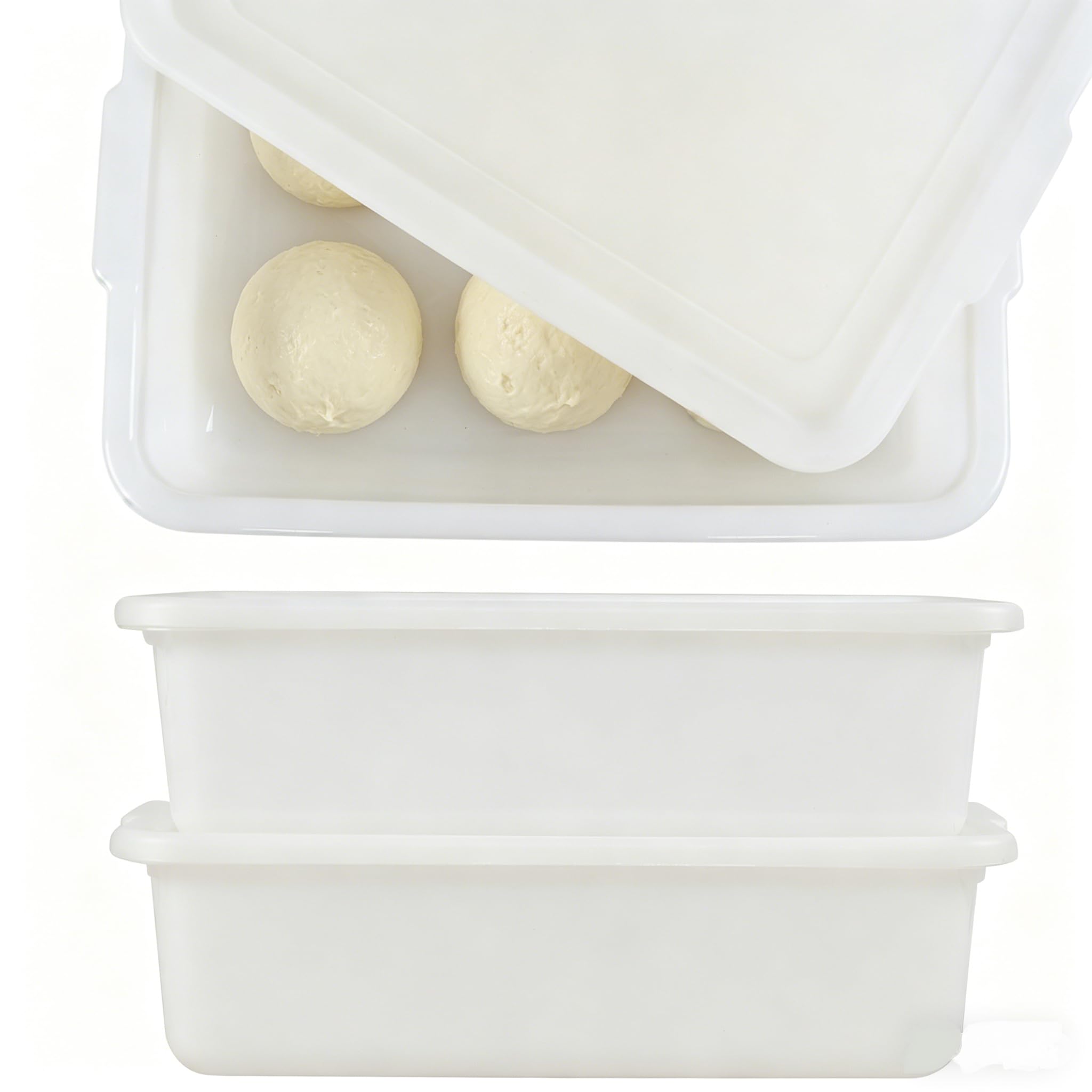 Uumitty Pizza Dough Proofing Container with Lid, Stackable Trays, 3 Pack