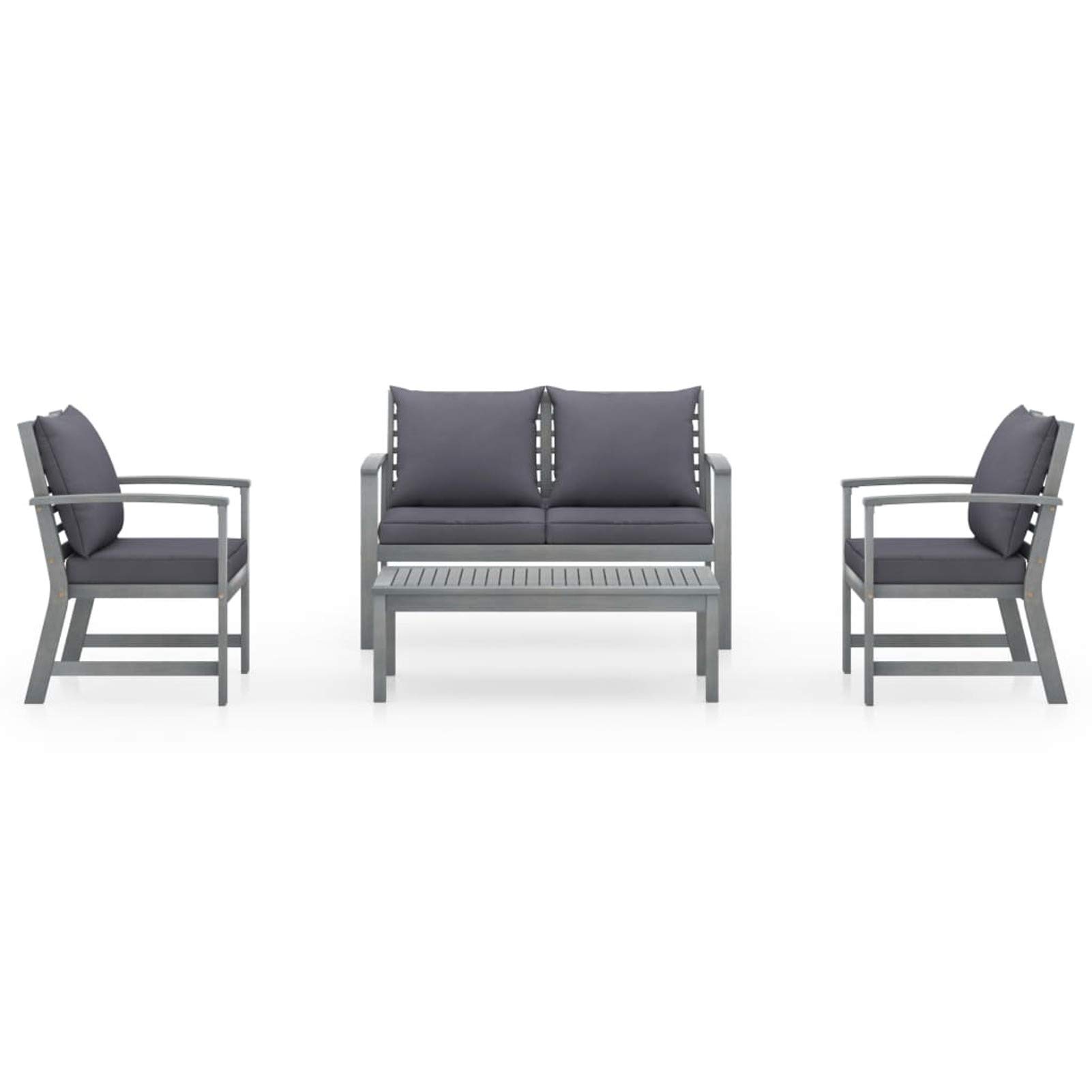 Tidyard 2 pz Set Divani da Giardino con Cuscini in Legno