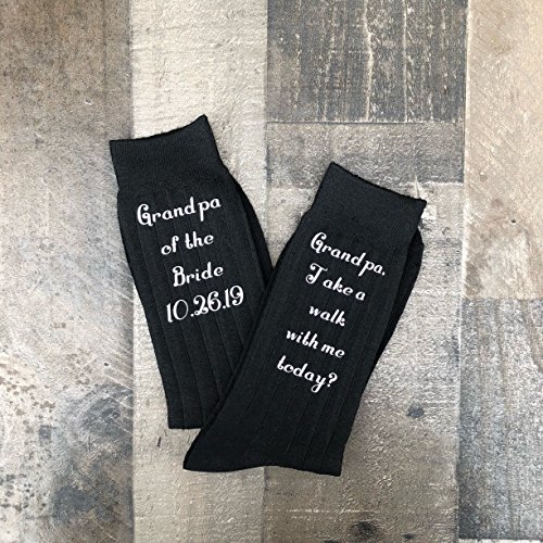 Grandfather of the Bride Socks - Take a walk with me today - Grandfather of the Bride Gift3