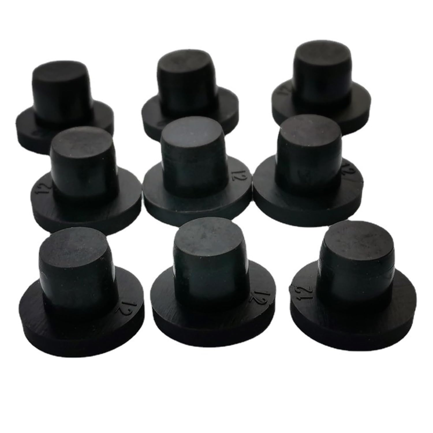 Solid Rubber Stoppers, 5pcs Solid Rubber Seal Hole Plugs High Temperature Resistance T Type Silicone Hole Caps Dust-Proof Gasket End Caps (Color : Noir, Size : A-5mm 5pcs) (Color : Noir, Size : A 6.