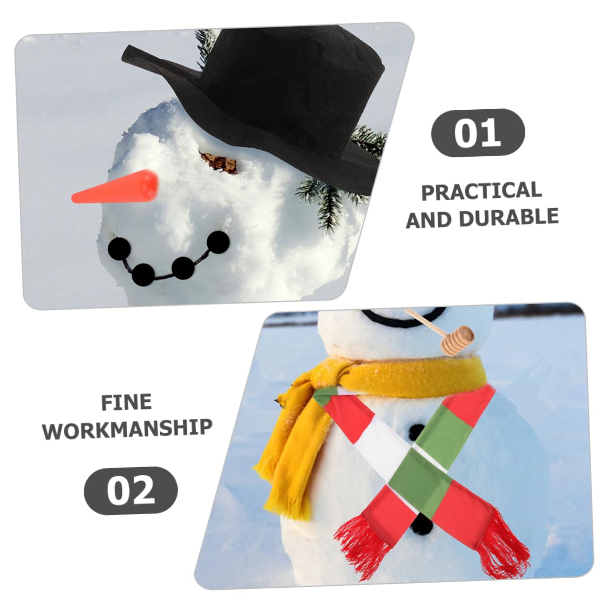 IMIKEYA 4 Sätze Schneemann Verkleiden Weihnachtsmann-Puppen Karotten-schneemann-Nase Schneemann Bausatz Selber Machen Schneemann-dekorationsset Schneemann-nasen-ergebnisse Winter Stoff
