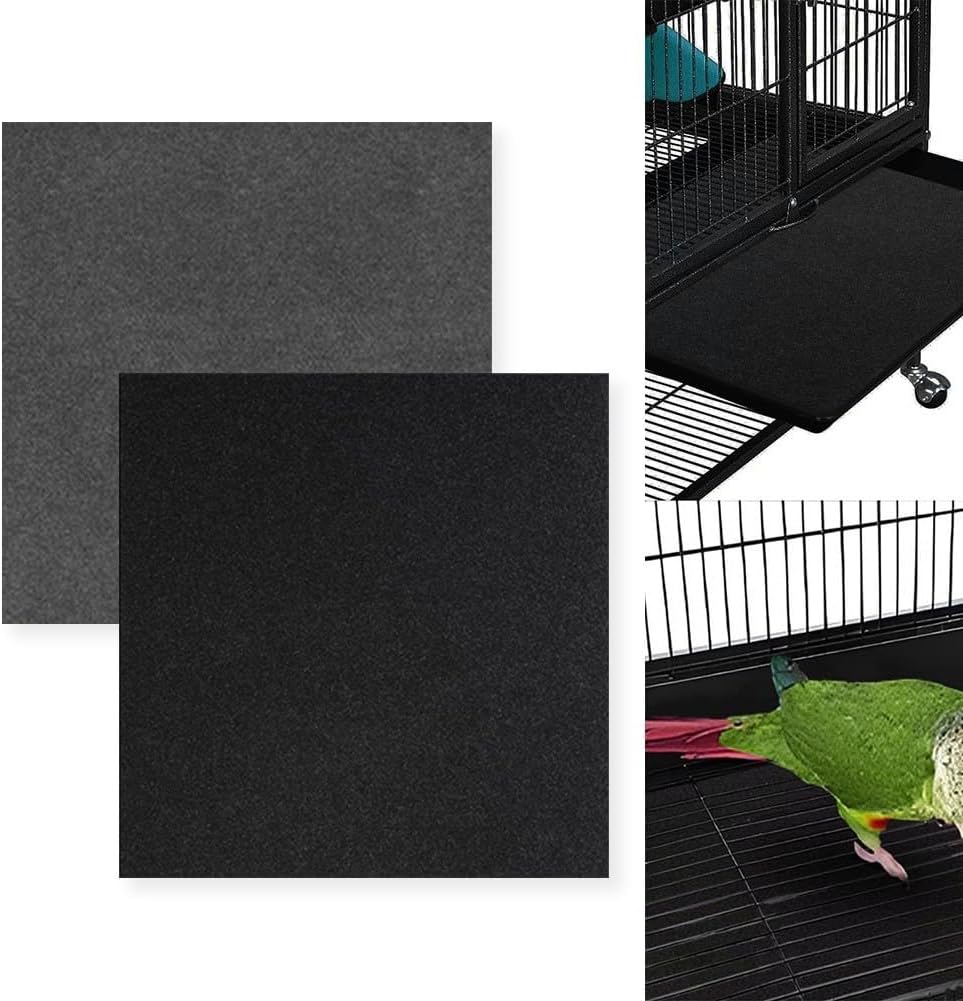 30 pack Bird Cage Liners 1mm Thick Felt for Parrots, Guinea Pigs, and Other Small Pets (black)