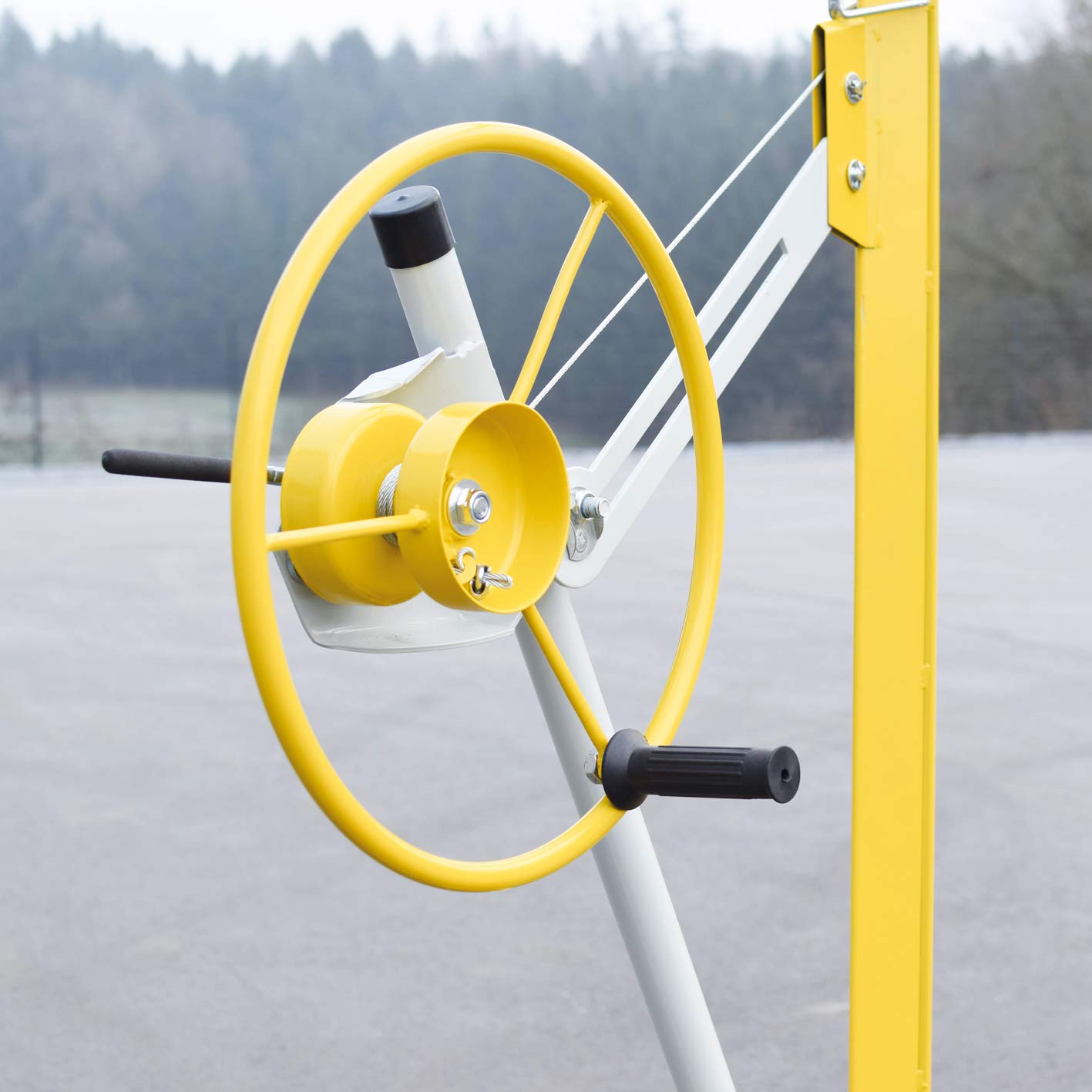 BAMATO Trockenbau Plattenlift DPH-3400 | Hubkraft: ca. 68 kg | Höhenverstellung von 1420 mm bis 3400 mm | integriertes Fahrwerk | Plattenheber Heber für Gipsplatten
